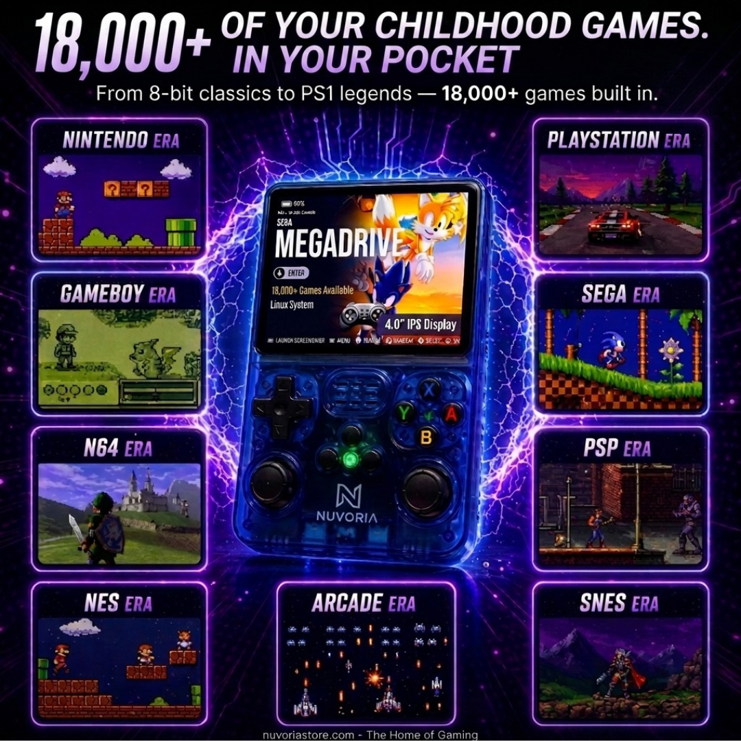 Draagbare retro spelcomputer voor klassiek gamen