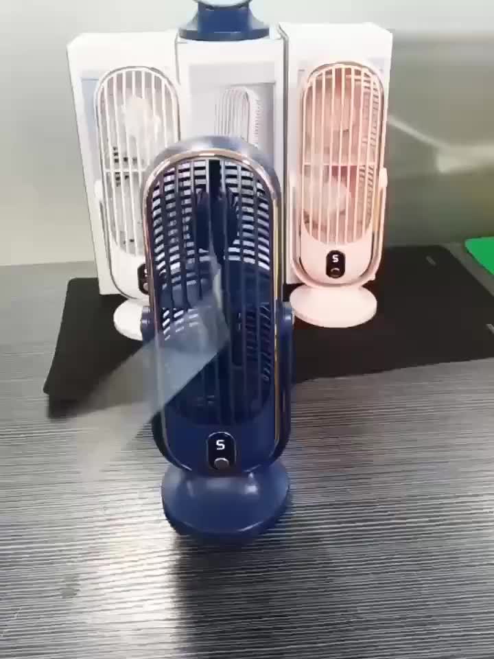 Draagbare ventilator met dubbele motor en 720° rotatie