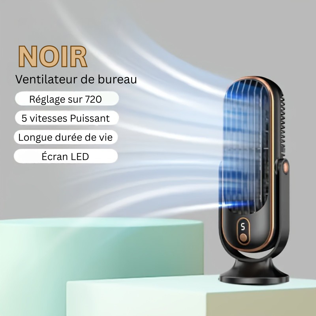 Draagbare ventilator met dubbele motor en 720° rotatie