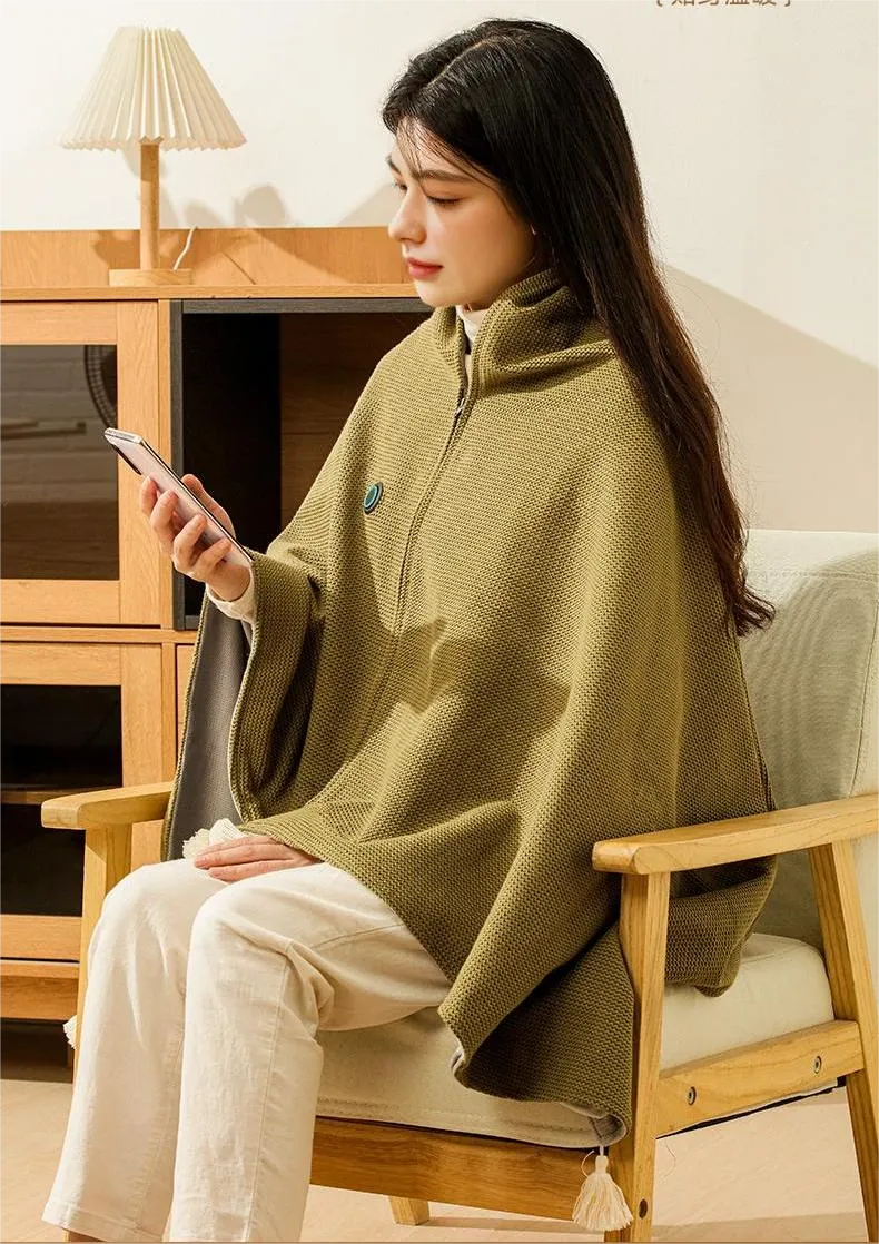 Draagbare verwarmde deken met USB-voeding – reisdeken van fleece met snelle opwarming