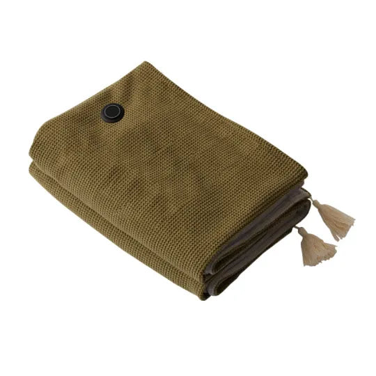 Draagbare verwarmde deken met USB-voeding – reisdeken van fleece met snelle opwarming