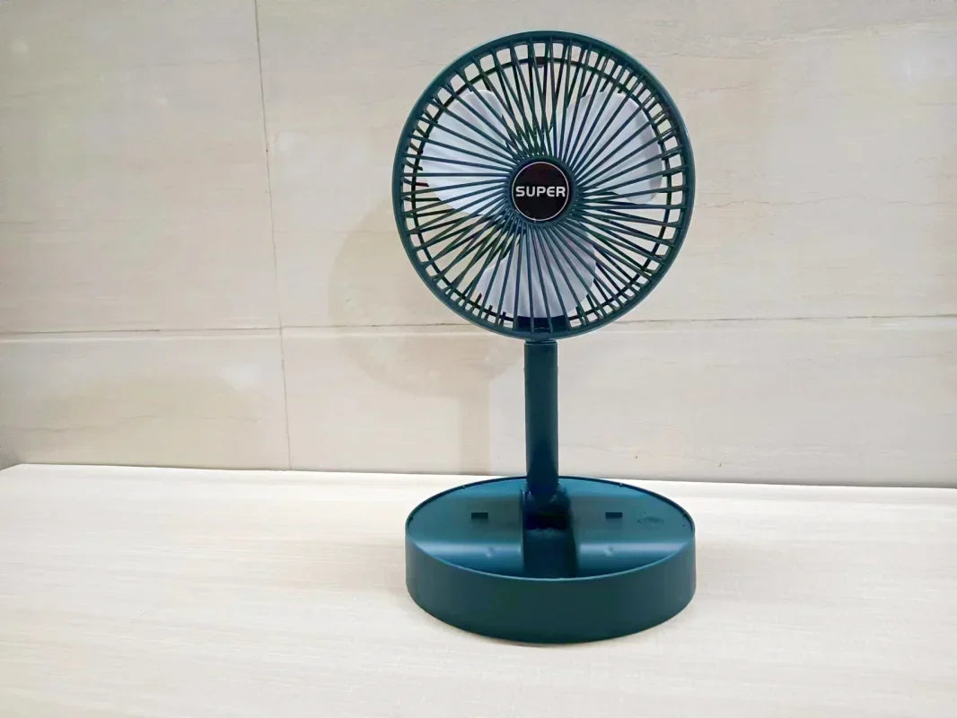 Draagbare Vloerventilator 6 Inch | Inklapbaar Telescopisch/USB | Oplaadbare Batterij | 3 Snelheden, Stil, In Hoogte Verstelbaar