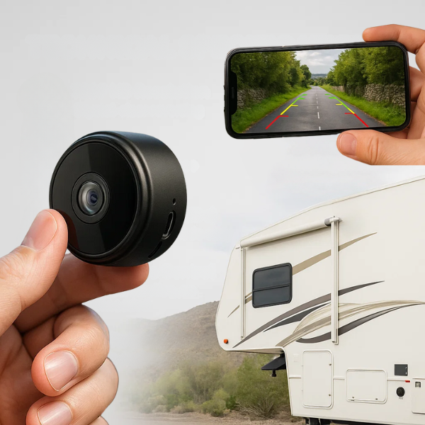 Draaibare achteruitrijcamera met app-verbinding