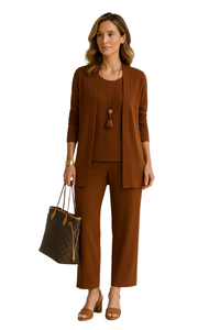 Driedelige dames-set met broek in comfortabel design