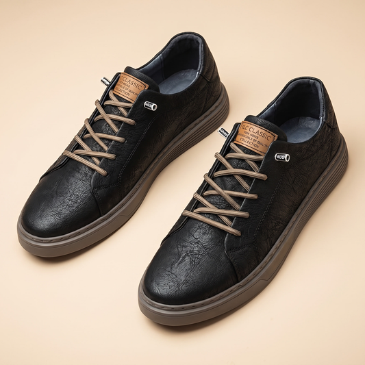 Echt leren herensneakers | Schokdempende en lichte casual schoenen