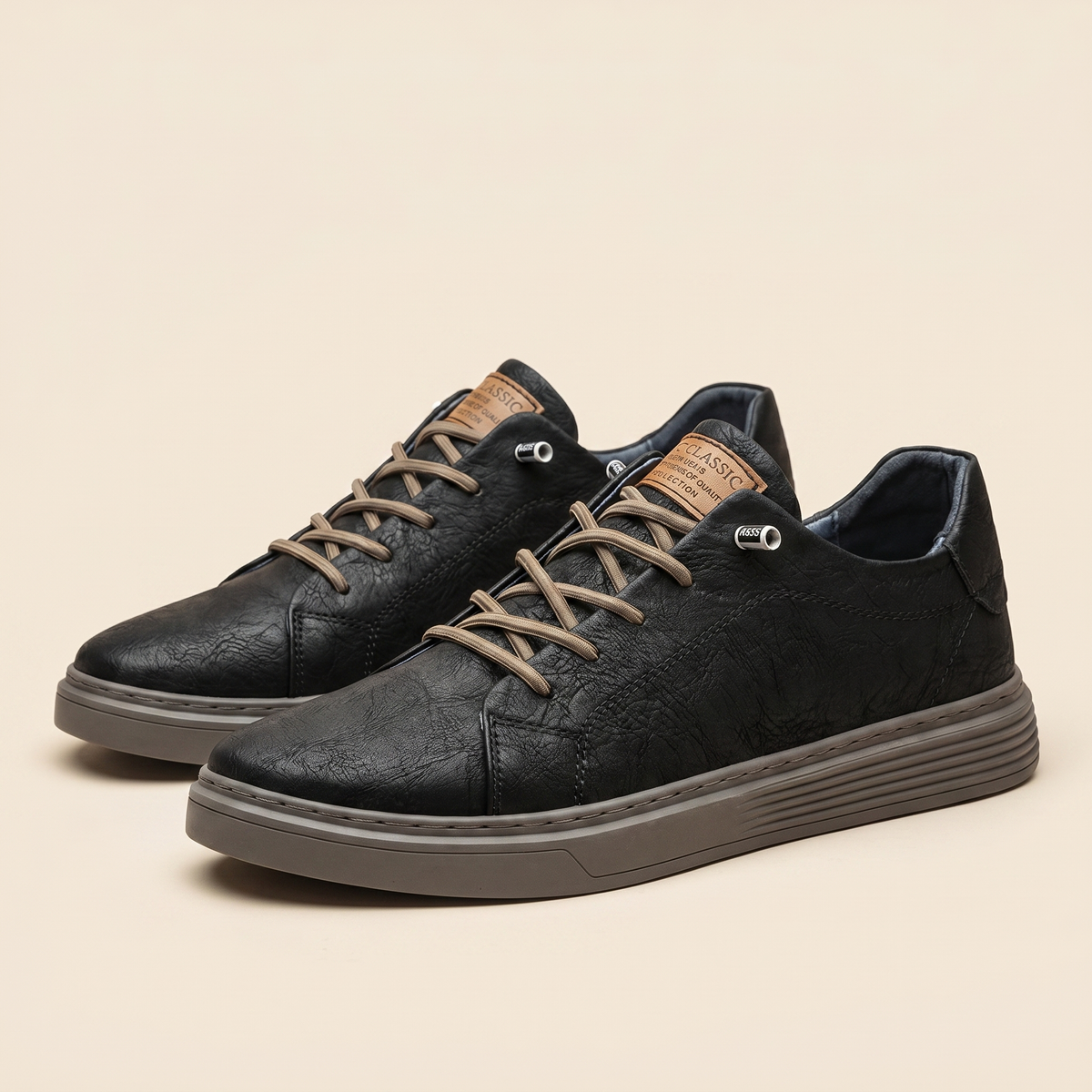 Echt leren herensneakers | Schokdempende en lichte casual schoenen