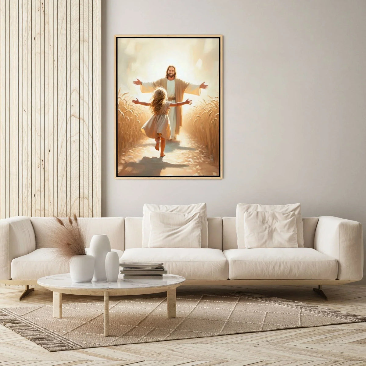 Een sprong in het geloof – Christelijke canvas wanddecoratie