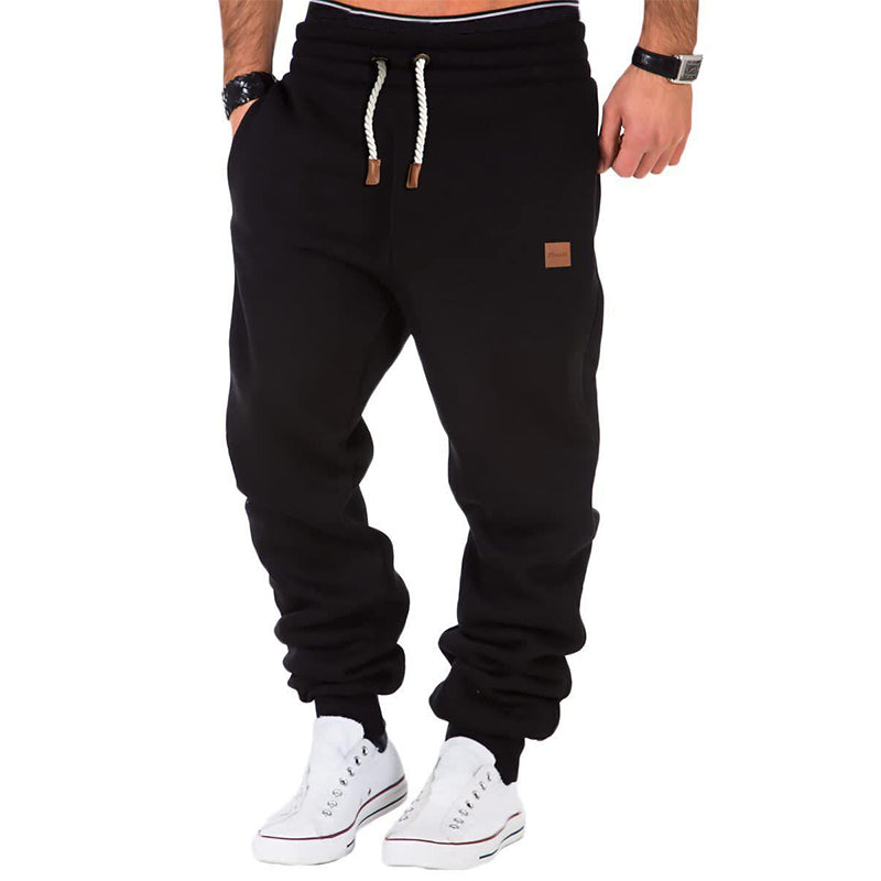 Effen joggingbroek voor heren met trekkoord en elastische tailleband