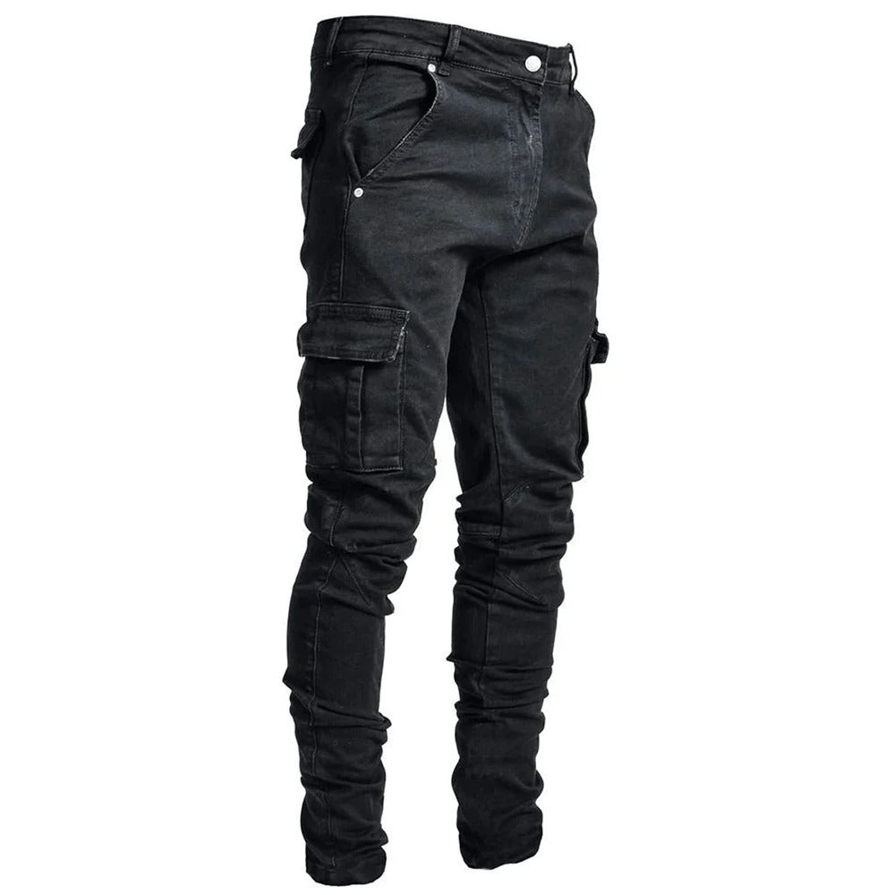 Elastische herenjeans met meerdere zakken