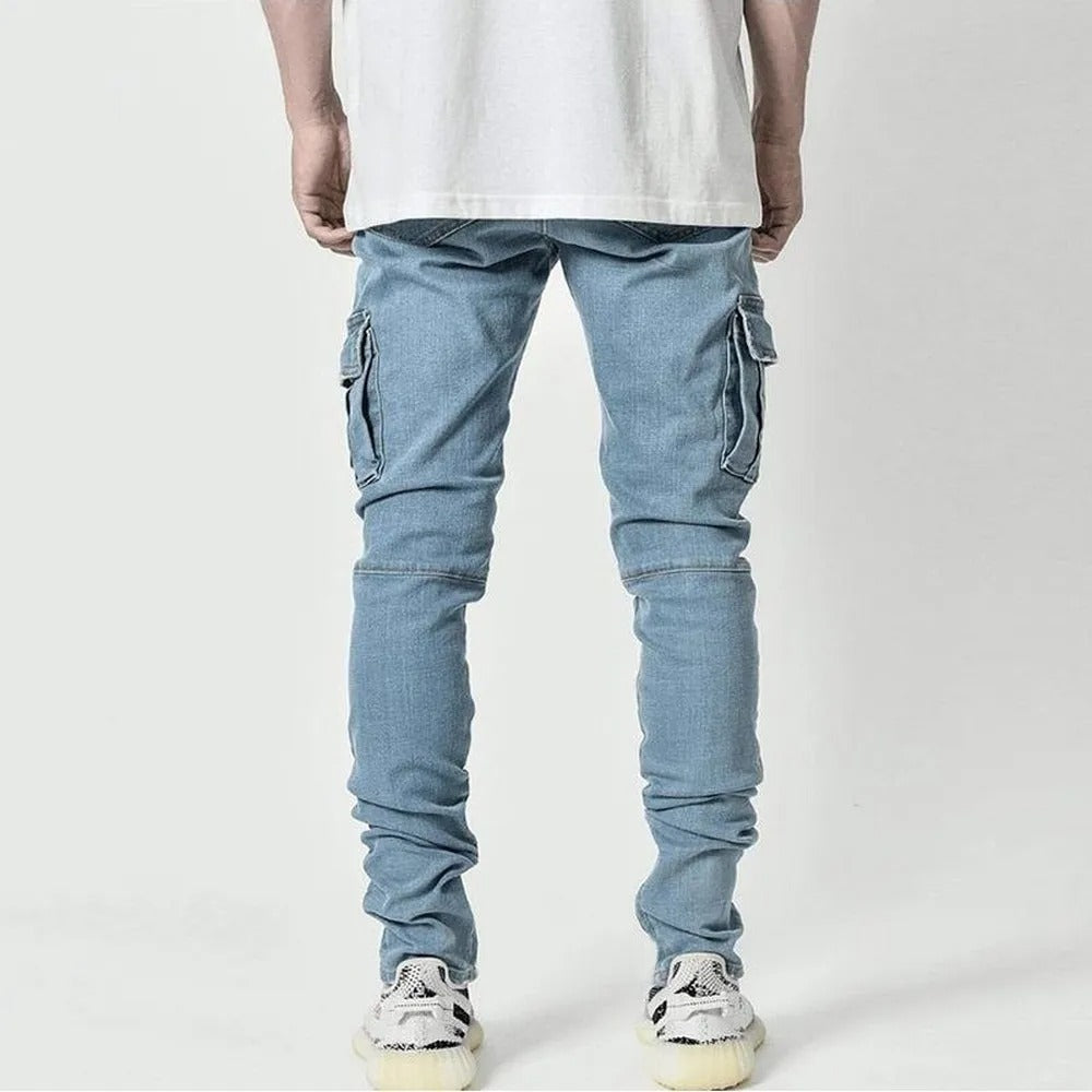 Elastische herenjeans met meerdere zakken
