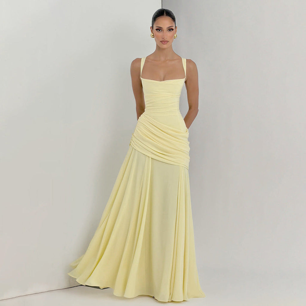 Elegante, effen figuuraccentuerende jurk voor dames