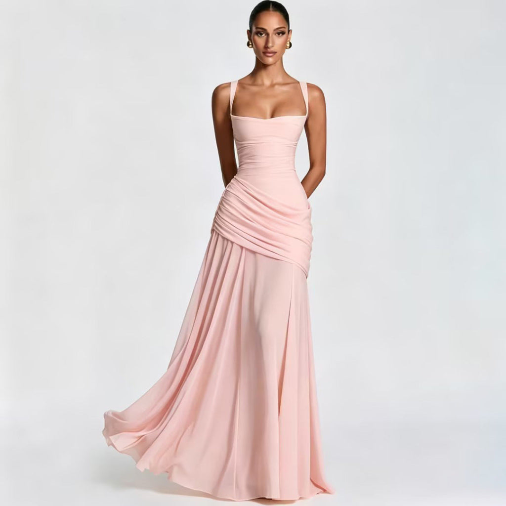 Elegante, effen figuuraccentuerende jurk voor dames