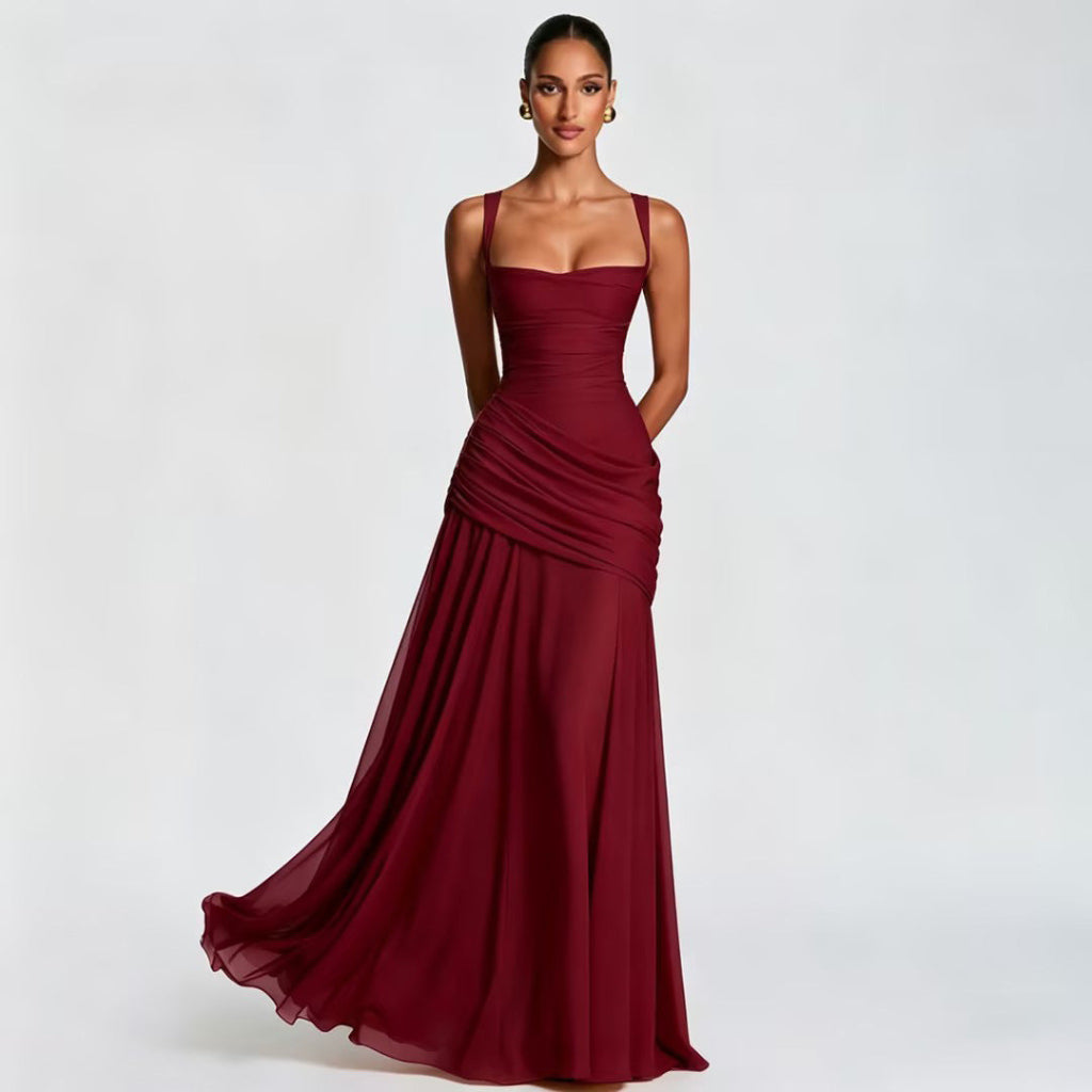 Elegante, effen figuuraccentuerende jurk voor dames