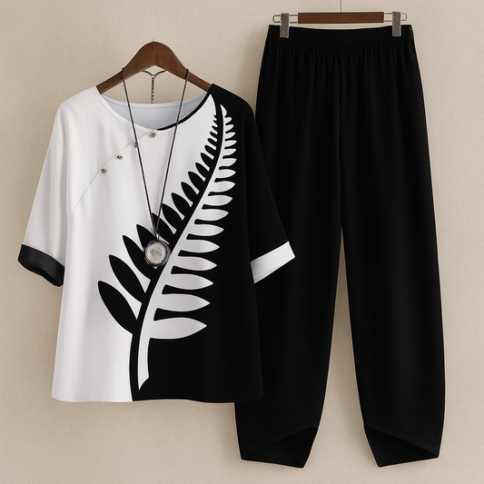 Elegante en Comfortabele Tweedelige Set met Bloemenprint
