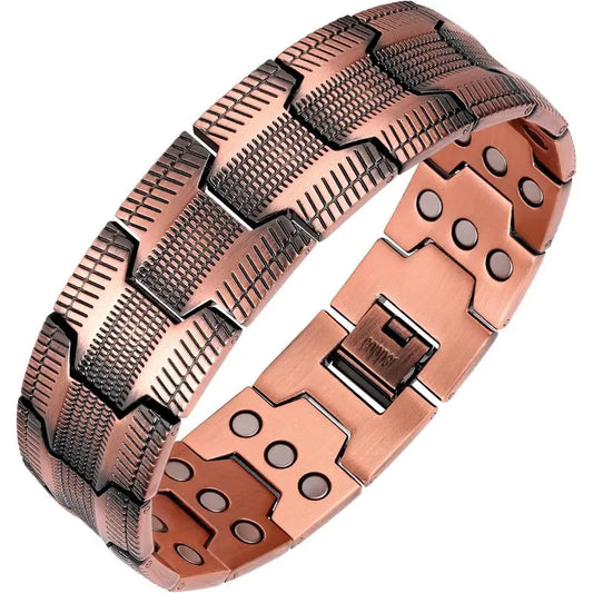 Elegante herenarmband van 99,99% puur koper met magneettherapie voor energie en welzijn