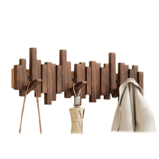 Elegante houten kapstok in pianostijl - Walnoot & beuken