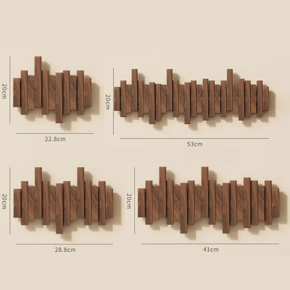 Elegante houten kapstok in pianostijl - Walnoot & beuken