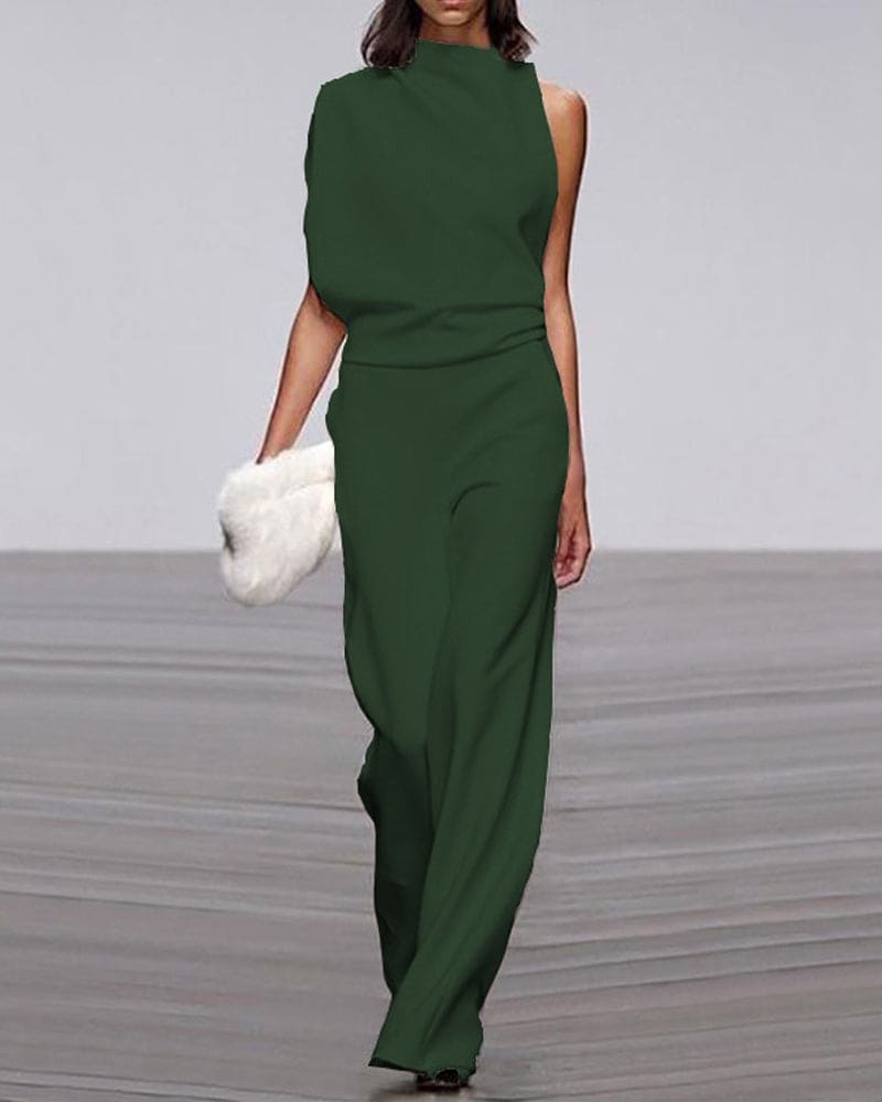 Elegante jumpsuit met hoge kraag