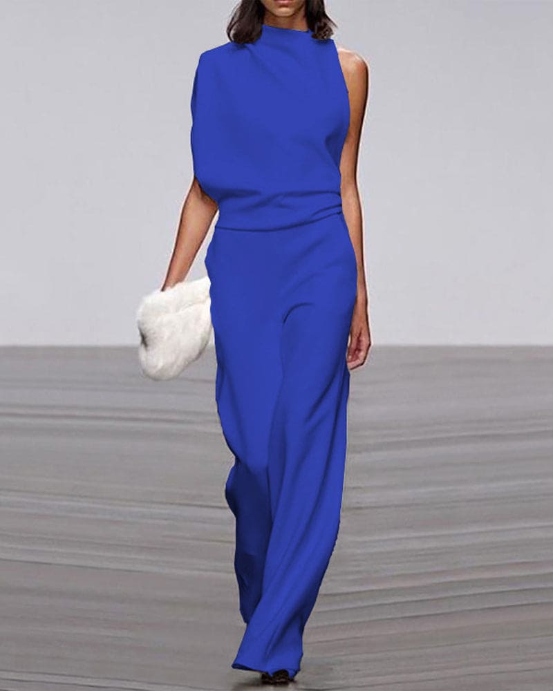 Elegante jumpsuit met hoge kraag