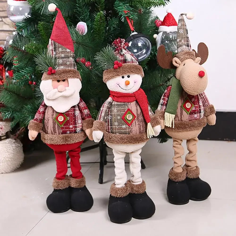 Elegante kerstmanpop – Gedetailleerd vormgegeven outfit, warm expressief gezicht