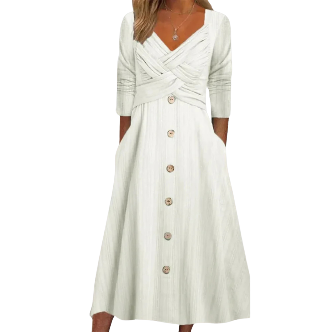 Elegante midi-jurk met buikbedekking