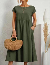 Elegante midi-jurk met losse pasvorm