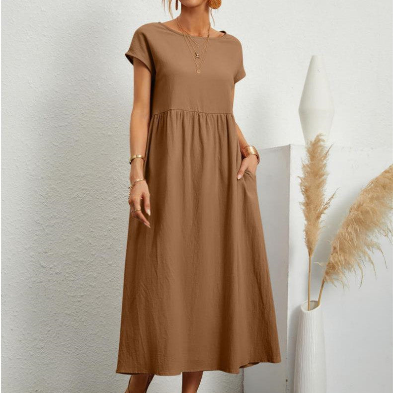 Elegante midi-jurk met losse pasvorm
