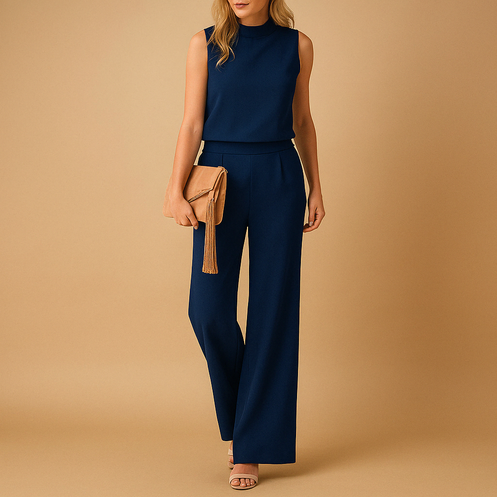 Elegante mouwloze damesjumpsuit met riem