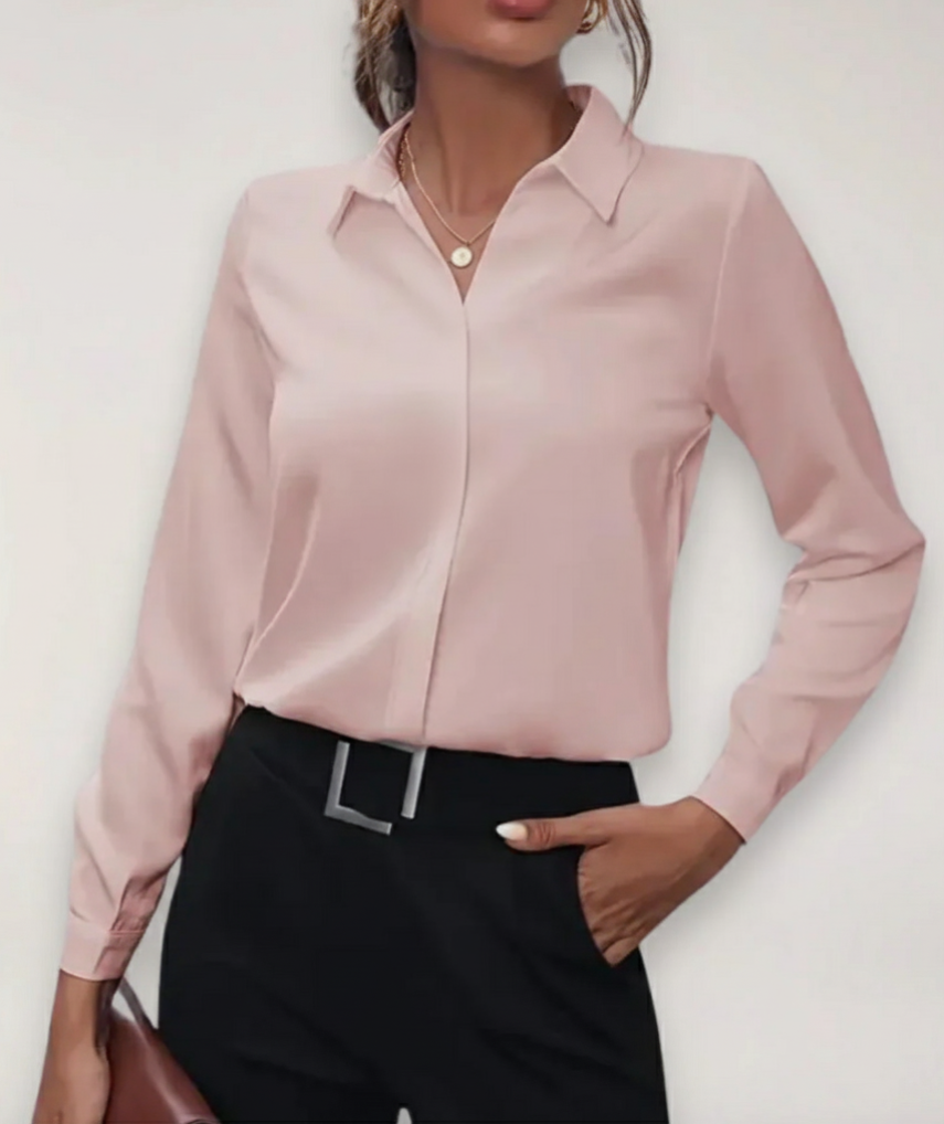 Elegante overhemdblouse voor dames met knopen - voor werk en dagelijks gebruik