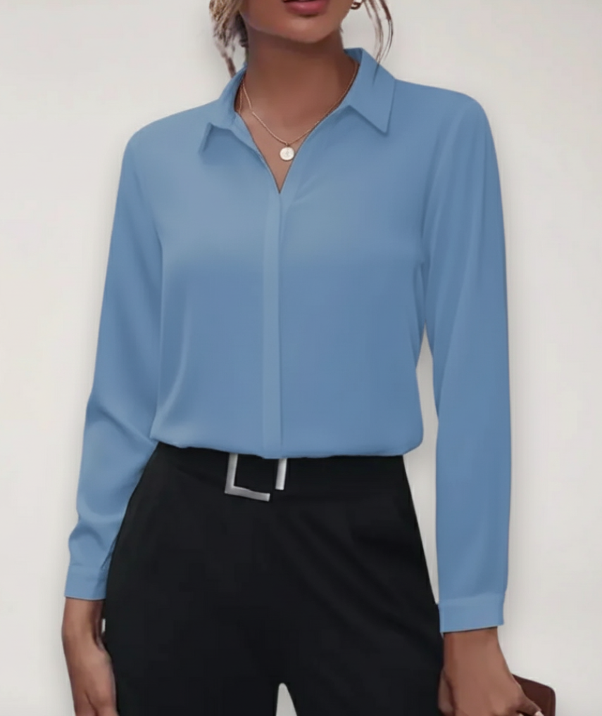 Elegante overhemdblouse voor dames met knopen - voor werk en dagelijks gebruik