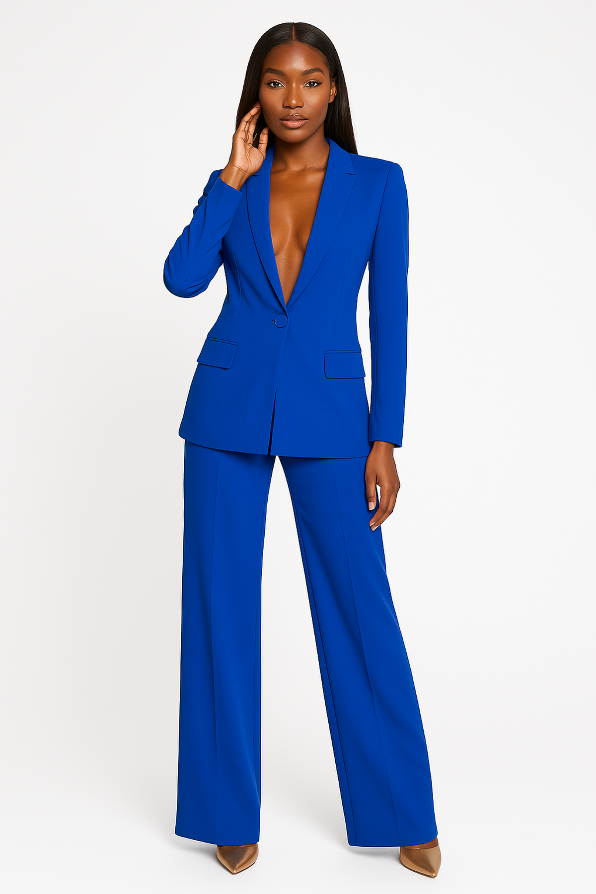 Elegante set van getailleerde blazer en stijlvolle broek voor zakelijke en casual looks