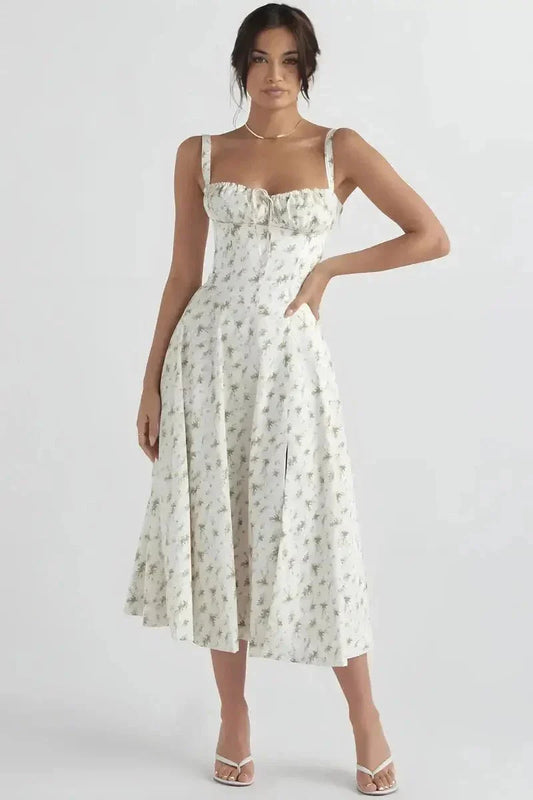 Elegante zomerjurk met bloemenprint