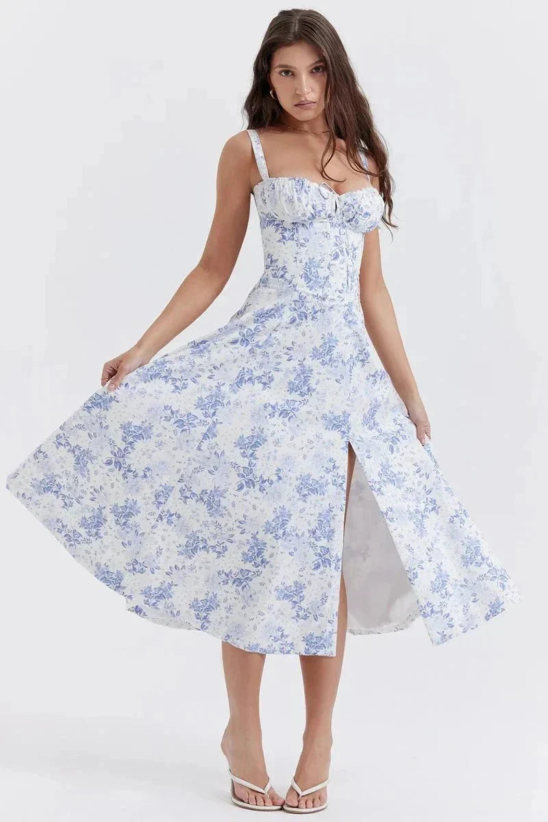 Elegante zomerjurk met bloemenprint