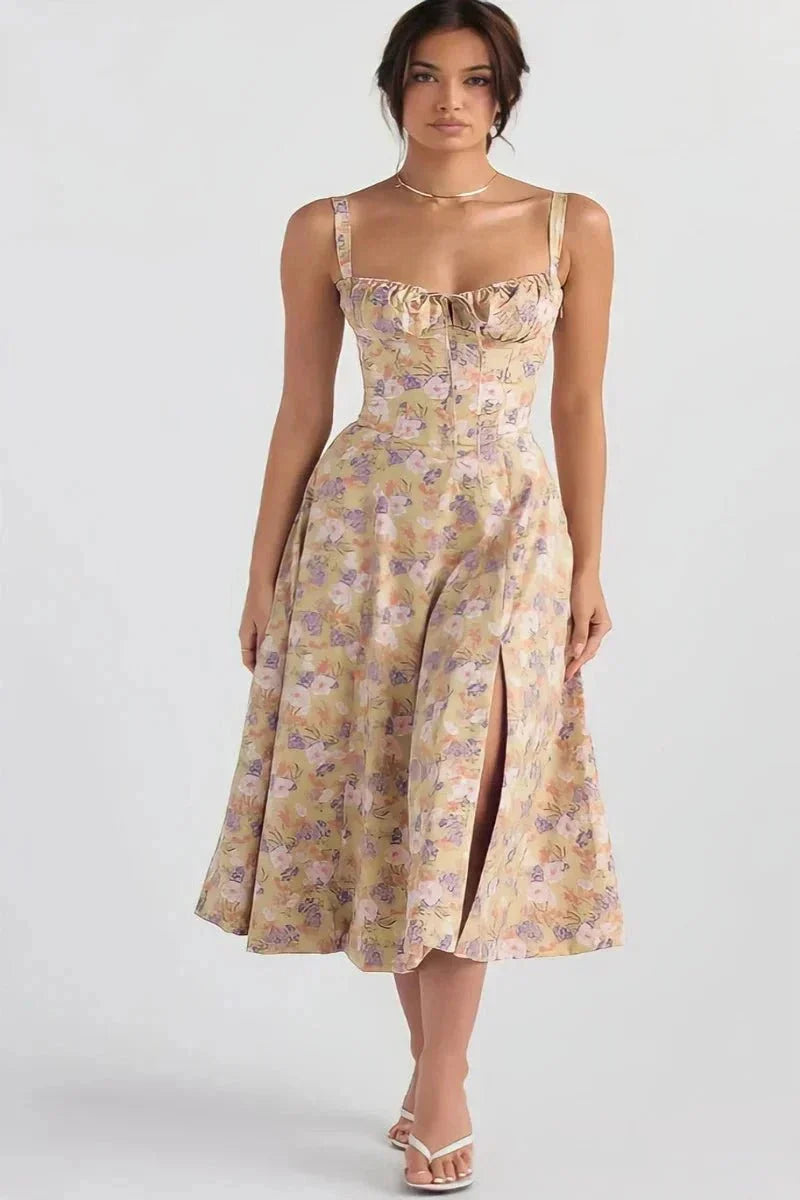 Elegante zomerjurk met bloemenprint
