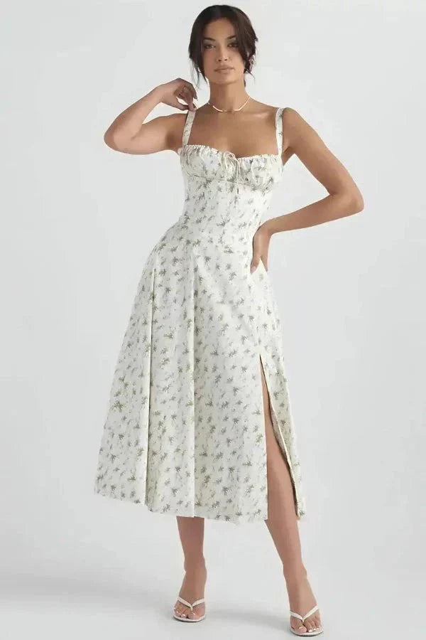 Elegante zomerjurk met bloemenprint