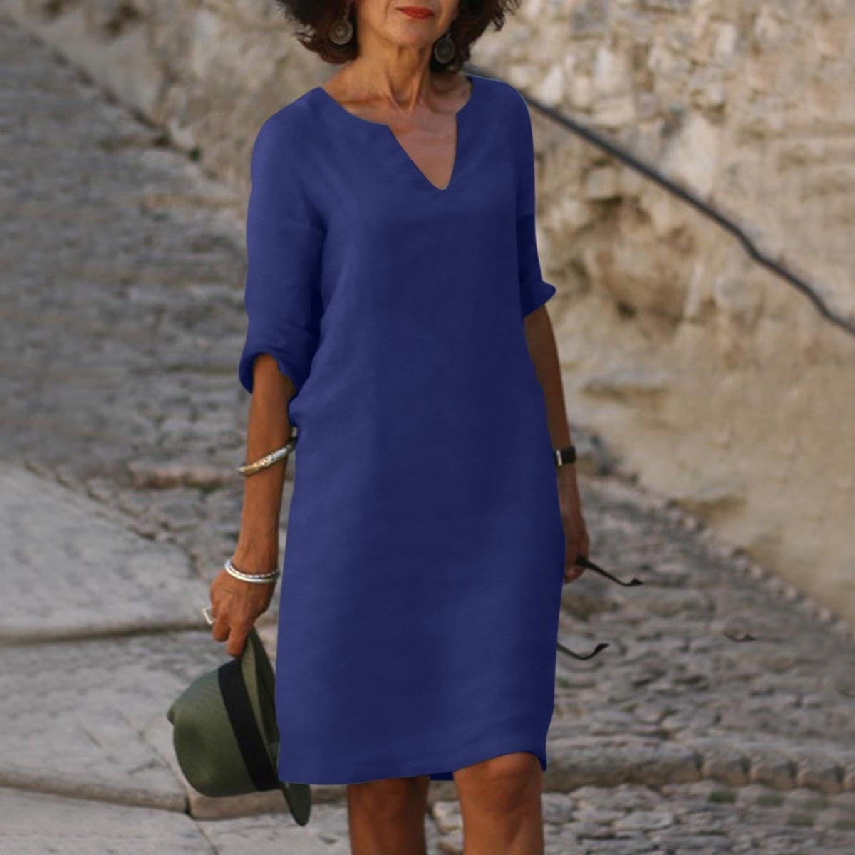 Elegante zomerjurk met V-hals
