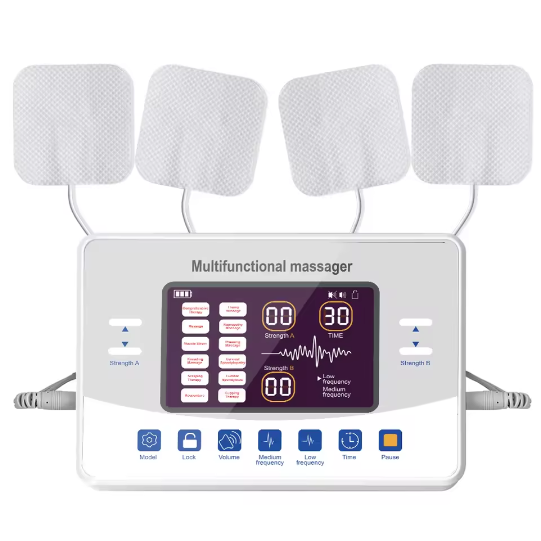 Elektrisch TENS EMS impuls-massageapparaat – 12 modi, spierelektrostimulator voor pijnverlichting