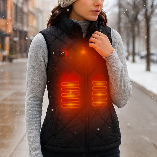 Elektrisch verwarmde damesbodywarmer voor de winter en outdoor