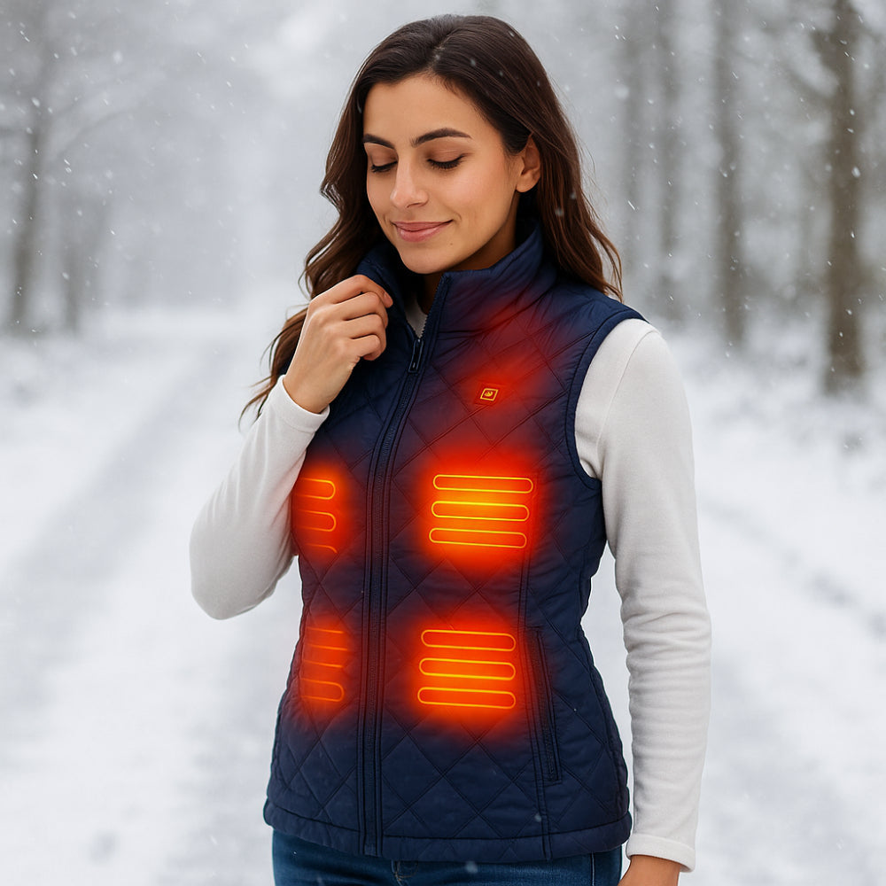 Elektrisch verwarmde damesbodywarmer voor de winter en outdoor