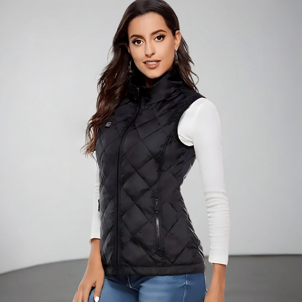 Elektrisch verwarmde damesbodywarmer voor de winter en outdoor
