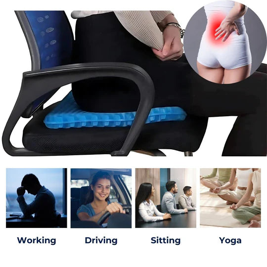 Ergonomisch gel-zitkussen – Verlicht stuitje- en lage rugpijn