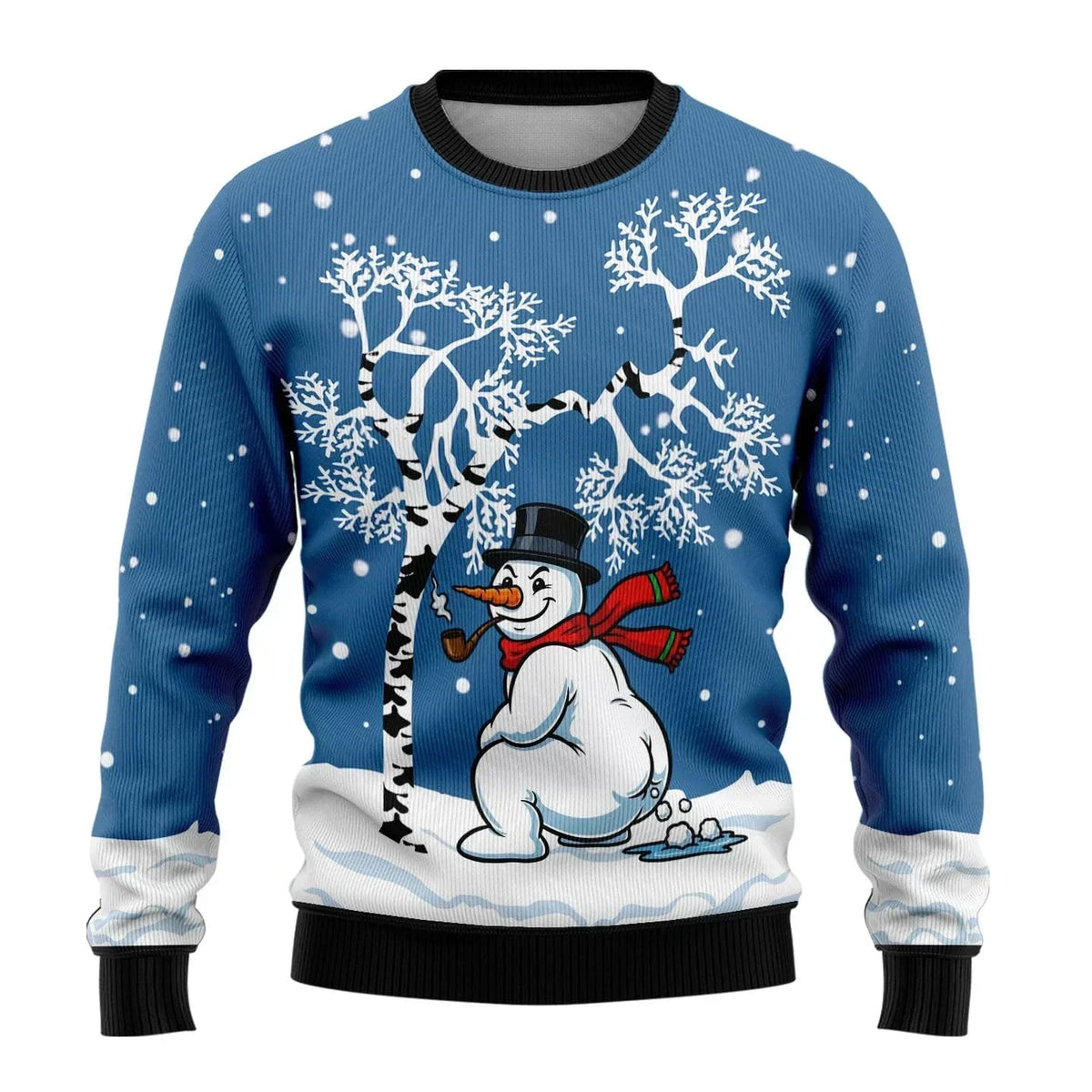 Feestelijke kersttrui voor heren met sneeuwpopopdruk