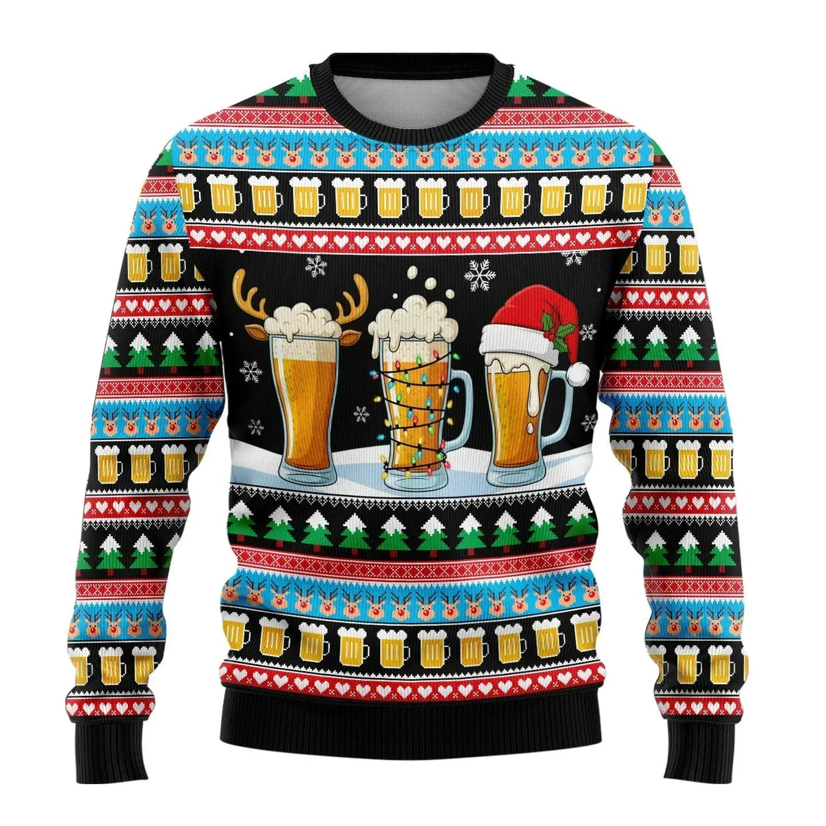 Feestelijke kersttrui voor heren met sneeuwpopopdruk