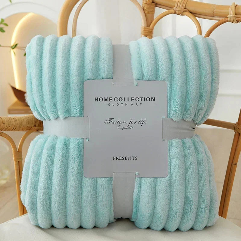 Flanellen fleece deken met brede strepen