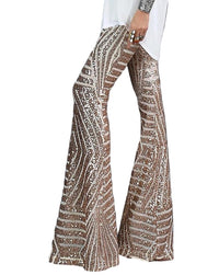 Flared pantalon voor dames met glinsterend patroon