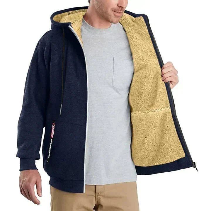 Fleece vest met capuchon en ritssluiting