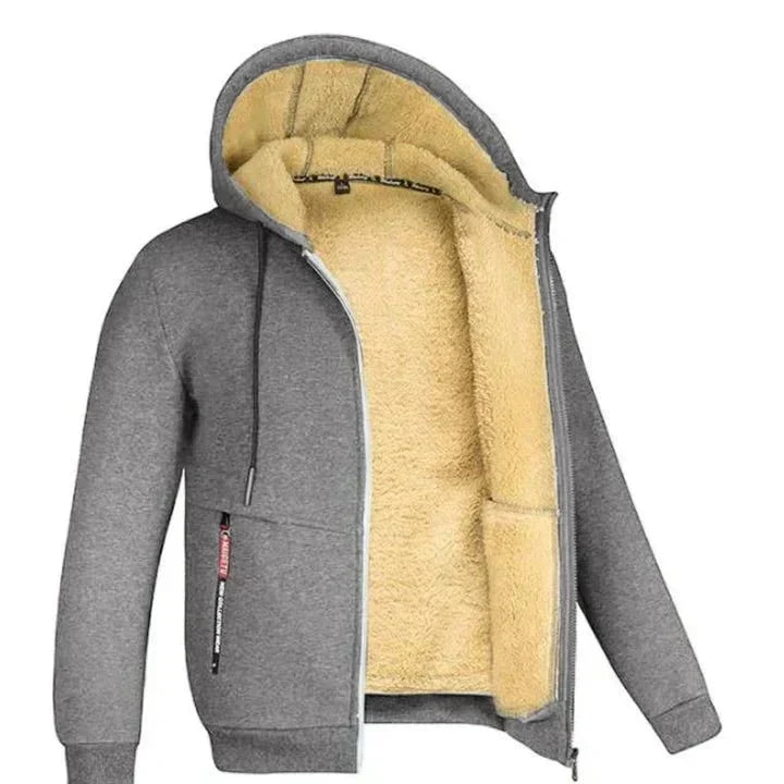 Fleece vest met capuchon en ritssluiting
