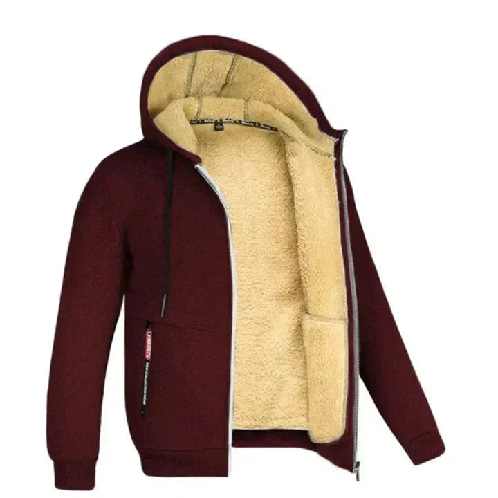 Fleece vest met capuchon en ritssluiting