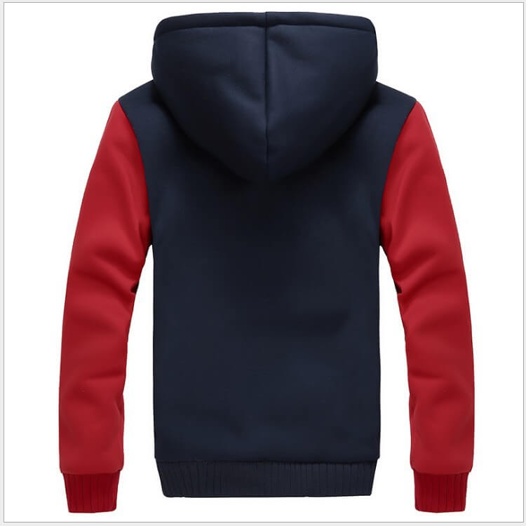 Fleece winterjack voor heren met capuchon en ritssluiting