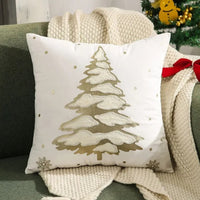 Fluwelen decoratieve kussenhoes met kerstboom